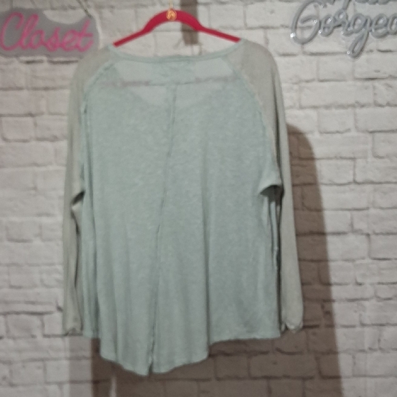 We The Free Light Sage Green Long Sleeve Henley - Picture 7 of 8